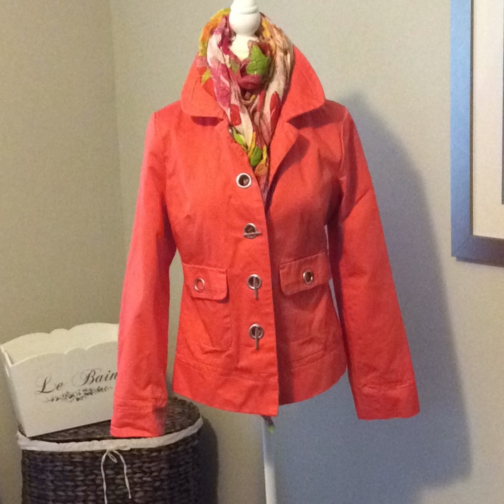 Cotton jacket in a beautiful coral